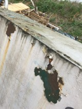 You can see the rust spots on this single skin oil?tank?in Romford Essex 